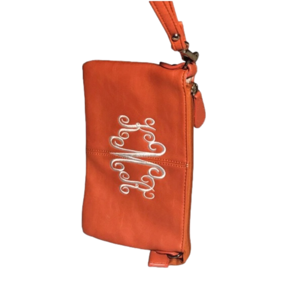 CHARMING CHARLIE Y2K Orange Monogram Wristlet - Picture 4 of 8